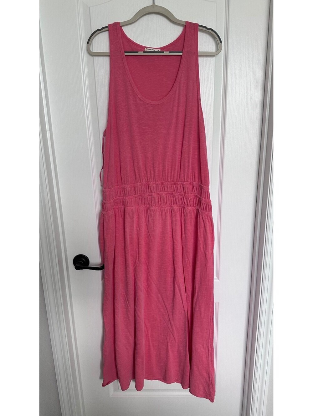 Marine Layer Womens Juliet Slub Maxi Dress Sleeveless Hibiscus Pink Size XL - Picture 4 of 9